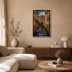 akoestisch fotopaneel in woonkamer