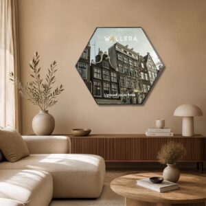 akoestische hexagons in woonkamer